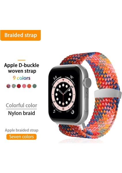Apple Watch Uyumlu 7 41 mm / 6 & Se & 5 & 4 40 mm / 3 & 2 & 1 38 mm Gökkuşağı Kayış (Yurt Dışından)