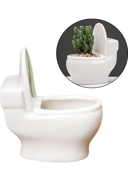 Benzersiz Tuvalet Saksı Sevimli Etli Etli Bonsai Ekici Ev Dekor 13X15.6X9 cm (Yurt Dışından)