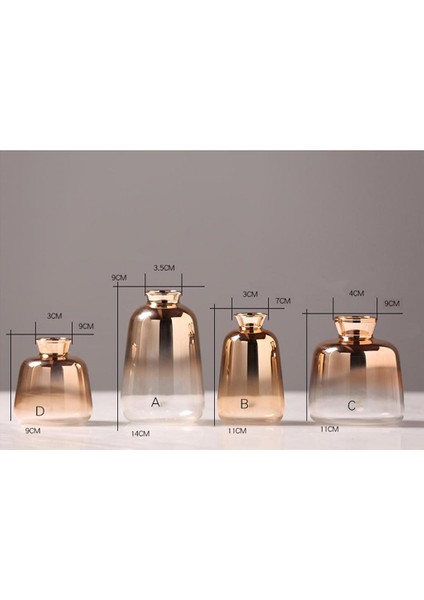 Cam Vazo Saksı Ev Nordic Dekorasyon Kurutulmuş Çiçek Hidroponik Şişe 11X7 cm Ağız 3 cm (Yurt Dışından)