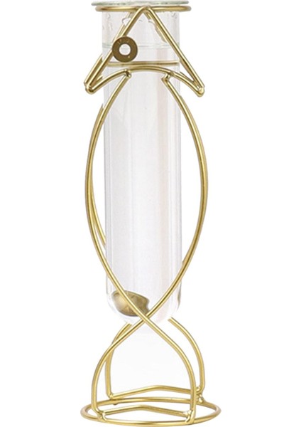 Çiçek Vazo Demir Altın Cam Vazo Ev Ofis Raf Dekor Için Bitki Raf 18X8.5 cm (Yurt Dışından)