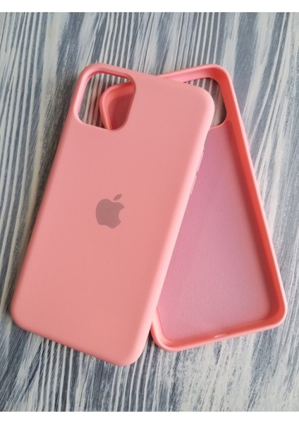 Apple iPhone 11 Pro Max Uyumlu Lansman Içi Kadife Silikon Logolu Kılıf