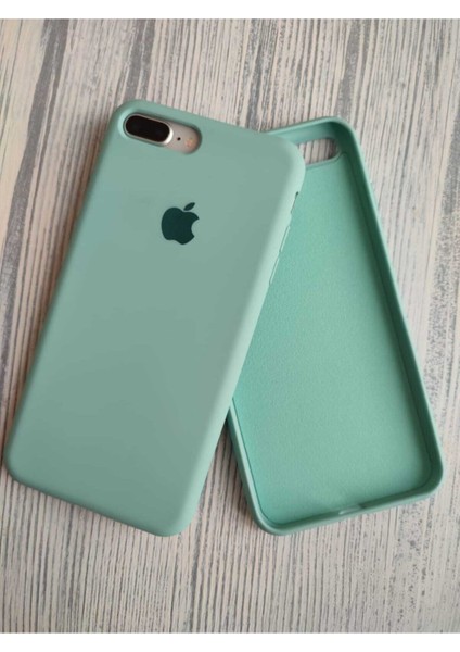 Apple iPhone 8 Plus Uyumlu Lansman Içi Kadife Silikon Logolu Kılıf