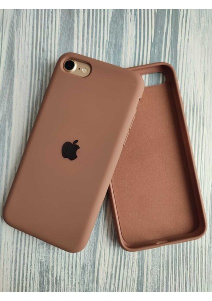 Apple iPhone 7 Uyumlu Lansman Içi Kadife Silikon Logolu Kılıf