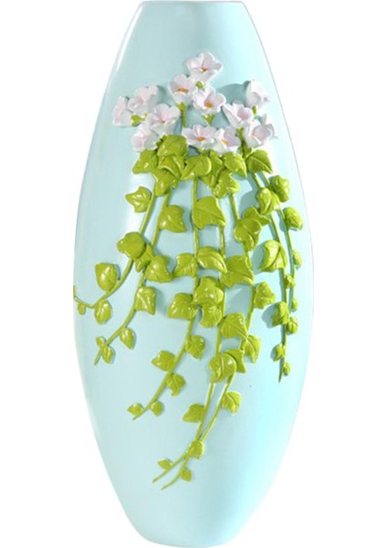 Doku Reçine Kuru Çiçek Vazo Ev Dekor Bitki Pot Konteyner El Yapımı Mavi 11X28 cm (Yurt Dışından)