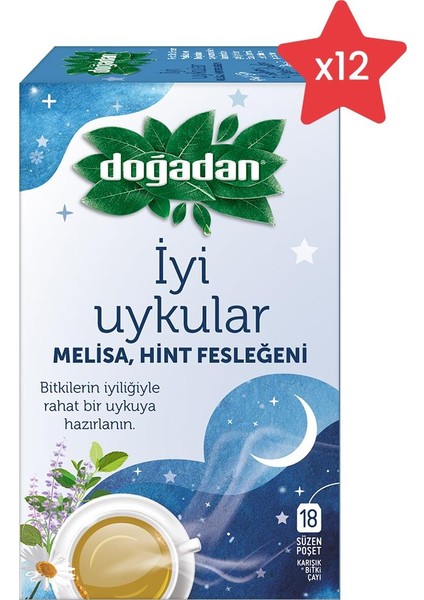 Iyi Uykular Çayı Melisa ve Hint Fesleğeni x 12 Adet