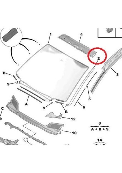 Ön Cam Kenar Çıtası Sol Citroen C4 2004-2010 8120Q2 fiyatları