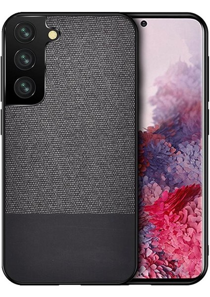 Samsung Galaxy S22 Fabrik Kumaş Desen Kılıf - Siyah