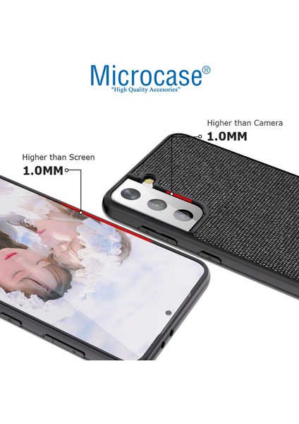 Samsung Galaxy S22 Fabrik Kumaş Desen Kılıf - Siyah modelleri