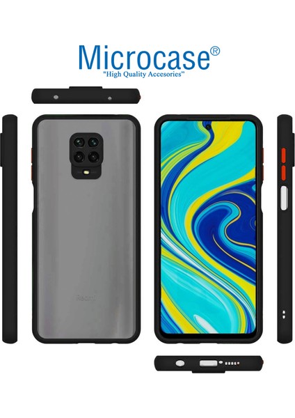 Xiaomi Redmi Note 9s London Serisi Darbeye Dayanıklı Kılıf - Buzlu Siyah