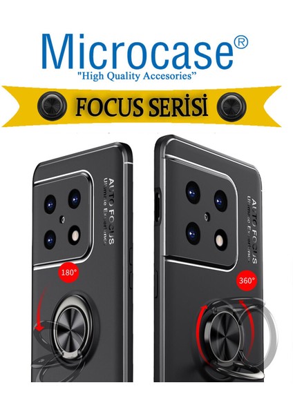 Oneplus 10 Pro Focus Serisi Yüzük Standlı Silikon Kılıf - Siyah fiyatları