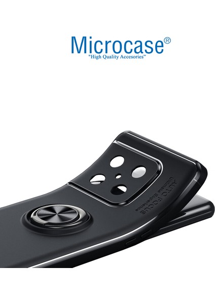 Oneplus 10 Pro Focus Serisi Yüzük Standlı Silikon Kılıf - Siyah modelleri