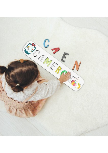 Toys Çocuklara Özel Isimli Paskalya Bayramı Ahşap Eğitici Yapboz Puzzle-1