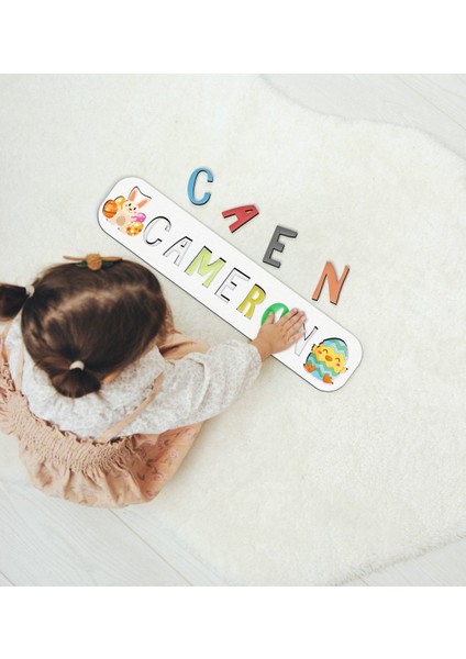 Toys Çocuklara Özel Isimli Paskalya Bayramı Ahşap Eğitici Yapboz Puzzle-2