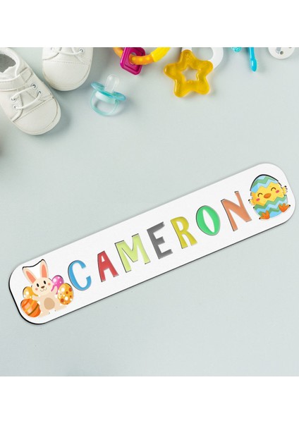 Toys Çocuklara Özel Isimli Paskalya Bayramı Ahşap Eğitici Yapboz Puzzle-2