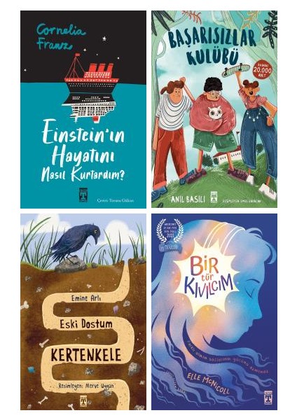 3-4-5. Sınıflar Okuma Seti 4 Kitap / Einstein'ın Hayatını Nasıl Kurtardım - Başarısızlar Kulübü - Eski Dostum Kertenkele - Bir Türi Kıvılcım