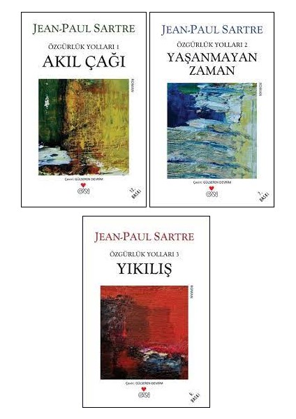 Özgürlük Yolları 3 Kitap Set - Akıl Çağı - Yaşanmayan Zaman - Yıkılış - Jean-Paul Sartre