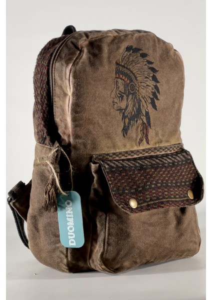 Kızılderili Sırt Çantası Orta Boy Günlük Kullanım Otantik 14'' İnç Seyahat Sırt Çantası fiyatları