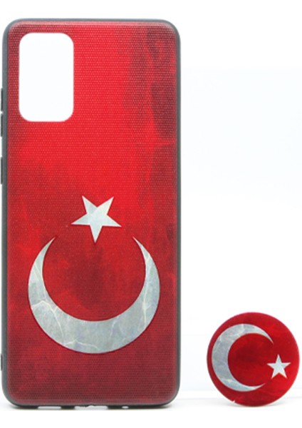 Samsung Galaxy S11 Uyumlu Desenli Popsocket Arka Koruma