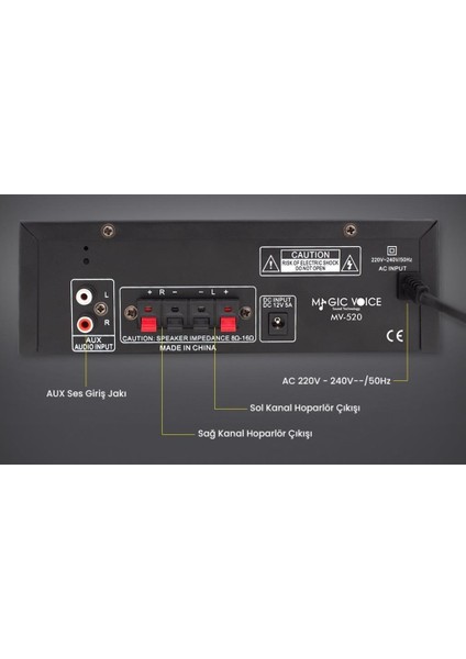 MV-520 2X15WATT Usb/sd/bluetooth Trafosuz Anfi