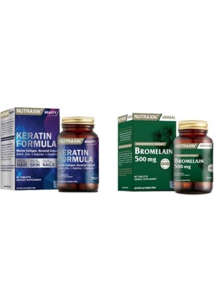 Keratin Formula 60 Tablet + Bromelain 60 Tablet