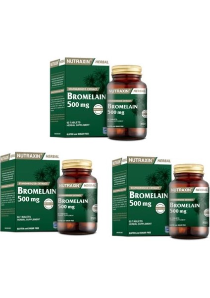 Bromelain 500 Mg 60 Kapsül X3 Adet