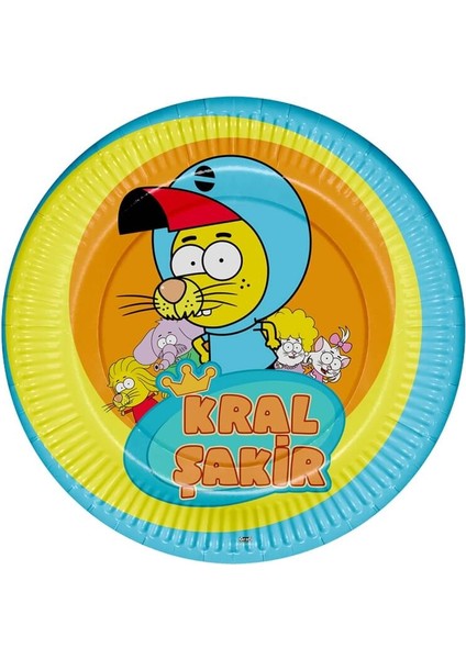 Kral Şakir, 23 cm, Karton Tabak, 8 Adet