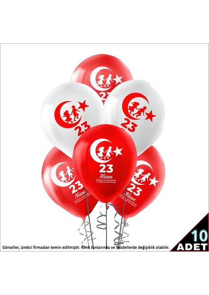 23 Nisan Baskılı 30cm Balon - 10 Adet fiyatları
