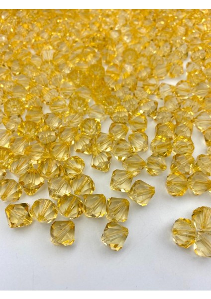 14MM Hardal Renk Piramit Model Akrilik Boncuk,takı , Çanta Yapım Boncuğu (100GR,~110 Adet)