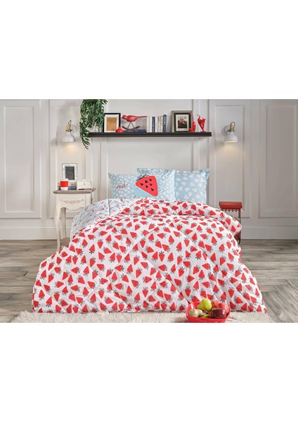 Doqu Home Strawberry Comforter Tek Kişilik Uyku Seti