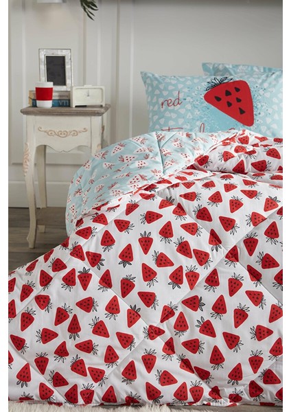 Doqu Home Strawberry Comforter Tek Kişilik Uyku Seti