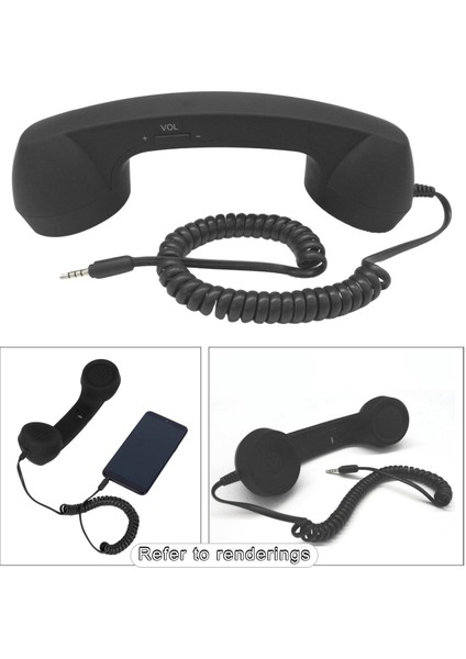 Vintage Cep Telefonu Ahizesi 3.5mm Şık Moda iPhone iPad Cep Telefonu Için Siyah (Yurt Dışından) fırsatları