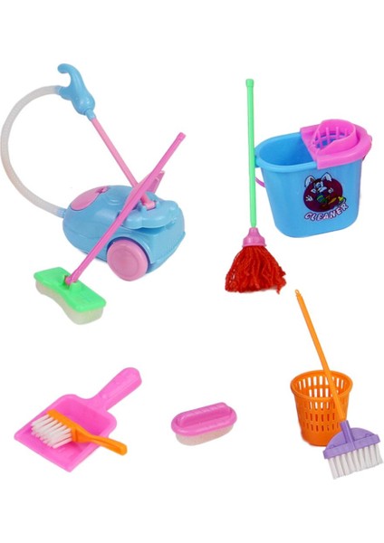 9 Adet / Takım Temizleme Aracı Seti Pretend Pretend Sevimli Ev Işleri Kiti Rol Oyna (Yurt Dışından)