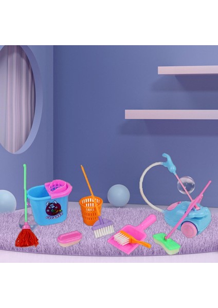 9 Adet / Takım Temizleme Aracı Seti Pretend Pretend Sevimli Ev Işleri Kiti Rol Oyna (Yurt Dışından)