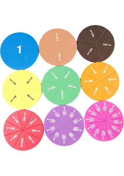 51 Parça Gökkuşağı Dairesel Kesirler Kart Çocuk Matematik Bulmaca Oyuncak Yaşı 3+ (Yurt Dışından)