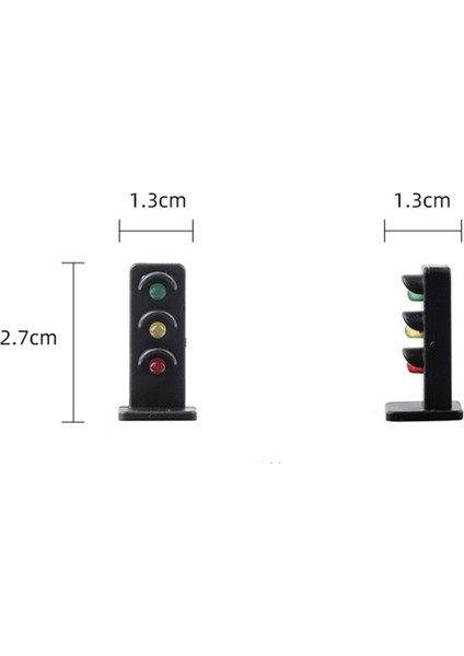 1/87 Sinyal Lambaları Süs Minyatür Modeli Tren Demiryolu Modeli Sahneleri Dekor 3 Işıklar (Yurt Dışından)