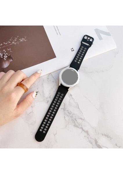 samsung Galaxy Watch4 Için 44MM Çift Tokalar Iki Renkli Silikon Kordonlu Saat