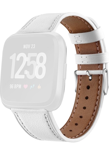 Fitbit Versa 2 Için / Fitbit Versa / Fitbit Versa Lite Yuvarlak Kuyruk Tokalı Deri Kayış