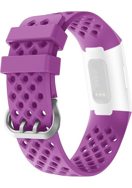 Fitbit Charge 3/4 Için Boş Kare Silikon Kayış Değiştirme Bileklik(Yurt Dışından)