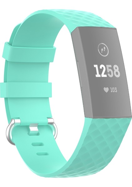 18MM Gümüş Renk Toka Tpu Bilek Kayışı Fitbit Charge 4 / Charge 3 / Charge 3 Se Için Watch Band, Boyut: S