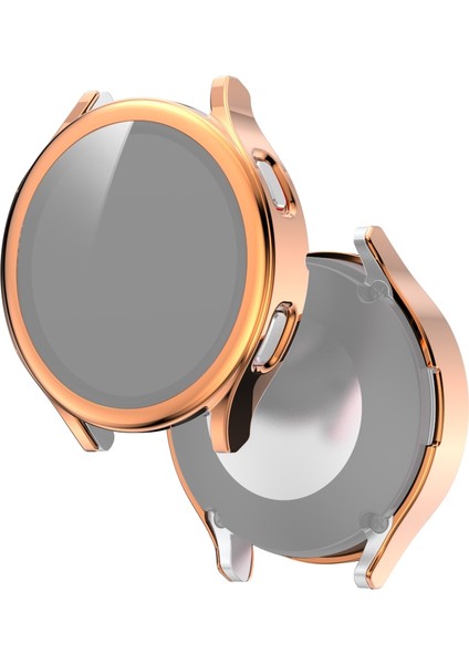 Samsung Galaxy Watch4 Için 40MM Elektrolizle Pc + Temperli Cam Film Entegre Koruyucu Kılıf
