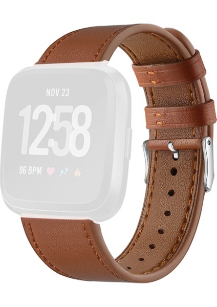 Fitbit Versa 2 Için / Fitbit Versa / Fitbit Versa Lite Yuvarlak Kuyruk Tokalı Deri Kayış