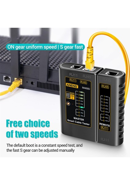 Ağ Kablosu Test Cihazı Ağ Aracı RJ45 & RJ11 Telefon Hattı Anahtarı Için (Yurt Dışından)