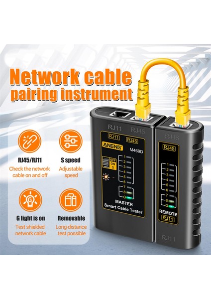 Ağ Kablosu Test Cihazı Ağ Aracı RJ45 & RJ11 Telefon Hattı Anahtarı Için (Yurt Dışından)
