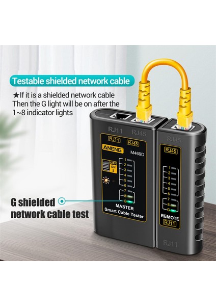 Ağ Kablosu Test Cihazı Ağ Aracı RJ45 & RJ11 Telefon Hattı Anahtarı Için (Yurt Dışından)