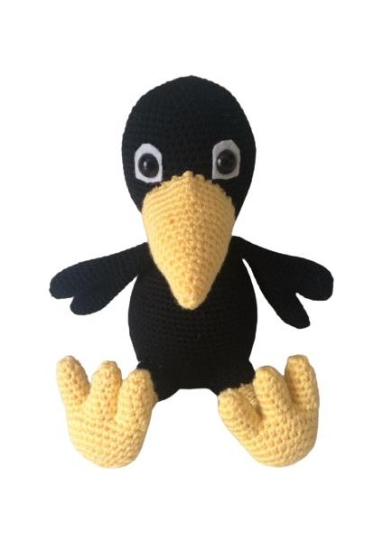 Sevimli Karga Amigurumi Organik Oyuncak