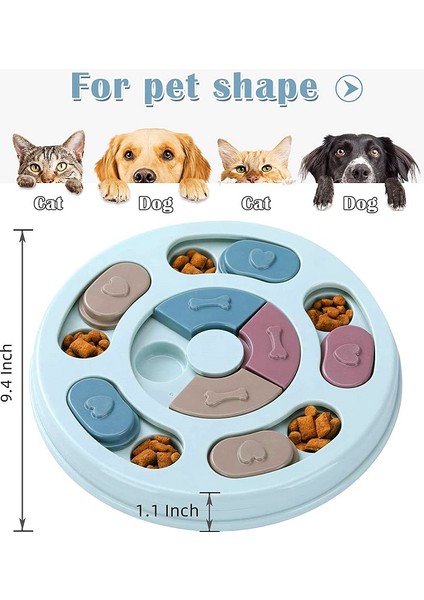 Evcil Hayvanlar Için Iq Geliştirici Yapboz Oyuncak - Mavi  (Yurt Dışından)