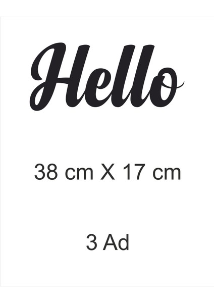 Hello Sticker Duvar Yazısı Sticker (Siyah)