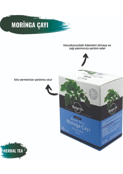 Moringa Çayı Moringalı 30 Adet Süzen Poşet Bikti Çayı