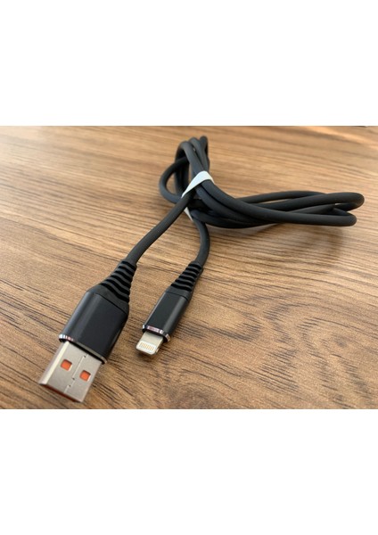 2.4 Amper 1 Metre 1mt IPHONE USB Larj Kablosu Şarz Siyah Renk