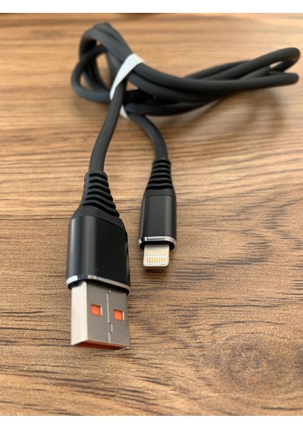 2.4 Amper 1 Metre 1mt IPHONE USB Larj Kablosu Şarz Siyah Renk fiyatları